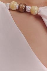 Alicent Slinky Beaded Top - Pale Pink