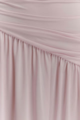Bex Strapless Slinky Maxi Dress With Split - Pale Pink