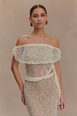 Cordelia Off Shoulder Knit Top - Ivory