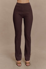 Elodie Ribbed Knit Pants - Chocolate