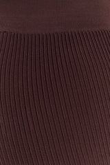 Elodie Ribbed Knit Pants - Chocolate