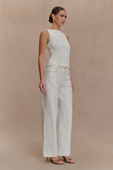 Coraline Panelled Sleeveless Top - White