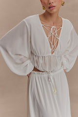 Carlie Chiffon Maxi Skirt - Ivory