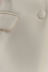 Opal Puff Sleeve Suiting Top - Ivory