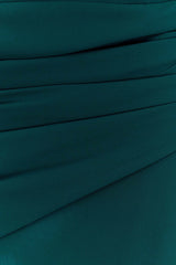 Giulia Chiffon Draped Mini Dress - Dark Emerald