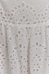 Maureen Broderie Strapless Maxi Dress - White
