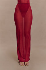 Aoife Mesh Maxi Skirt - Raspberry