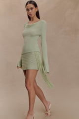 Terrymae Crochet Mini Skirt - Pastel Green