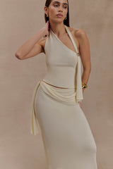 Xanthia Knit Halter Top - Ivory