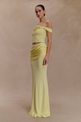 Irene Gathered Knit Top - Lemon