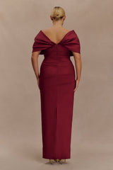 Thelma Bardot Maxi Dress - Wine