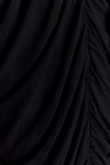 Micaela Chiffon Gathered Maxi Dress - Black
