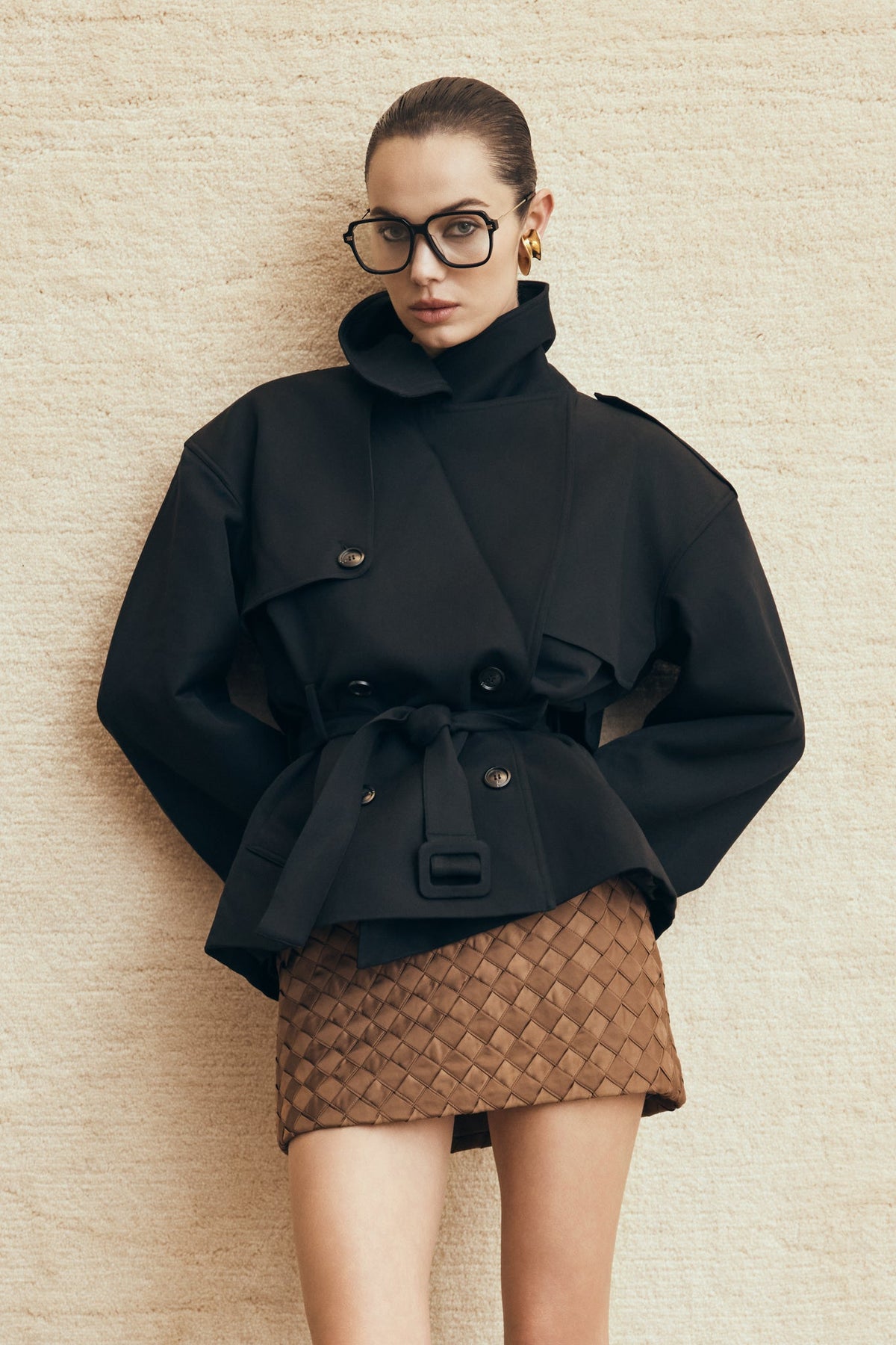 Cordia Satin Mini Skirt - Chocolate