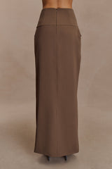 Cassie Column Maxi Skirt - Cacao Brown
