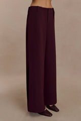 Arlo Wide Leg Suiting Trouser - Mahogany