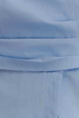 Eugenia Wrap Cotton Shirt - Blue