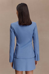 Gina Suiting Mini Skirt - Ocean Blue