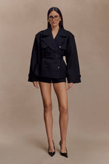 Alden Short Trench Jacket - Black