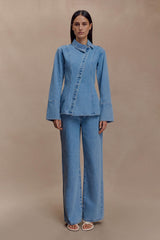 Caitlin Mid Rise Denim Jeans - Classic Blue