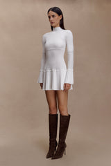 Adena Pointelle Knit Mini Dress - Ivory