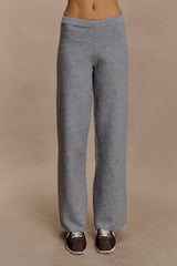 Kerrymae Straight Leg Knit Pants - Grey Marle