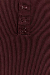 Maelle Off Shoulder Long Sleeve Top - Deep Chocolate