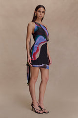 Daisie Chiffon Mini Dress - Multi Fluid Reverie Print