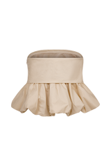 Amirah Strapless Bubble Crop Top - Nude
