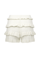 Amy Pointelle Knit Frill Bloomers - Ivory