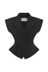 Andina Shortsleeve Linen Top - Black