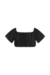 Autumn Off Shoulder Bubble Top - Black