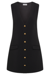 Florentina Sleeveless Suiting Mini Dress - Black