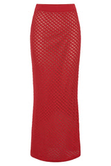 Guiliana Knit Maxi Skirt - Pomegranate