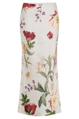 Viviana Satin Midi Skirt - Bella Rosa Print