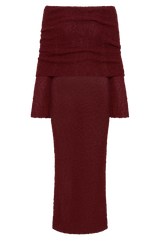 Marisol Off Shoulder Boucle Maxi Dress - Plum
