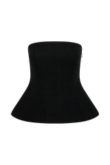 Cyrus Strapless Boucle Top - Black