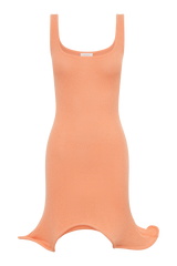 Sandra Square Neck Knit Mini Dress - Orange