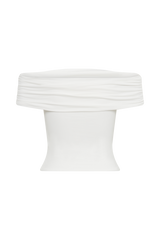 Meena Recycled Nylon Off Shoulder Top - White