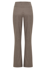 Sweeney Mid Rise Buckle Straight Leg Pant - Tan Check