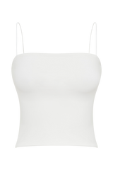 Arya Longline Spaghetti Strap Top - White