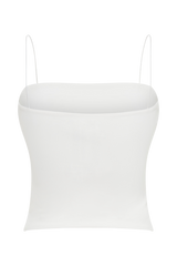 Arya Longline Spaghetti Strap Top - White