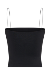 Arya Longline Spaghetti Strap Top - Black