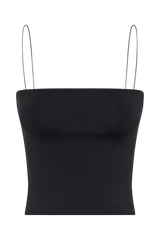Arya Longline Spaghetti Strap Top - Black