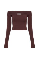 Briah Cut Out Modal Long Sleeve Top - Mahogany