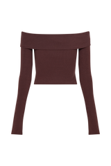 Briah Cut Out Modal Long Sleeve Top - Mahogany