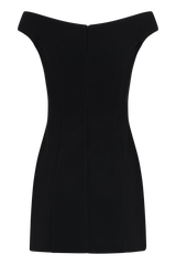 Cassidy Crepe Off Shoulder Mini Dress - Black