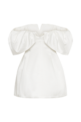 Portia Off Shoulder Satin Corset Dress - White