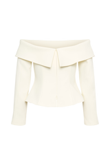 Celene Off Shoulder Jacket - Ivory