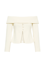 Celene Off Shoulder Jacket - Ivory