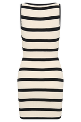 Sawyer Stripe Knit Mini Dress - Black/Cream